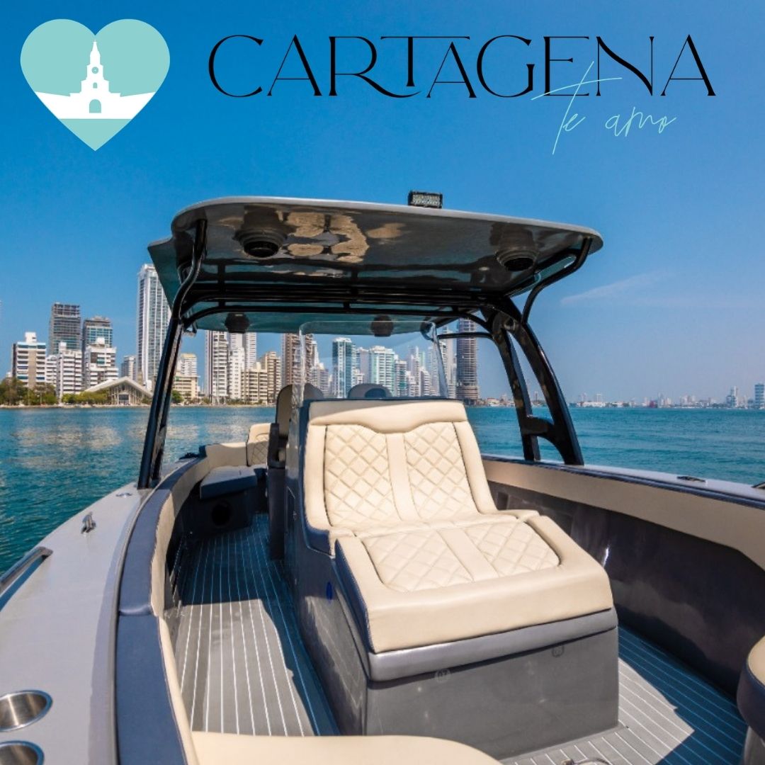 Explora las Islas del Caribe en Elegancia: Alquila Black Jack 34 Ft Fast Boat Cartagena / Sail in Style: Rent the Black Jack Fast Boat 34 Ft in the Caribbean