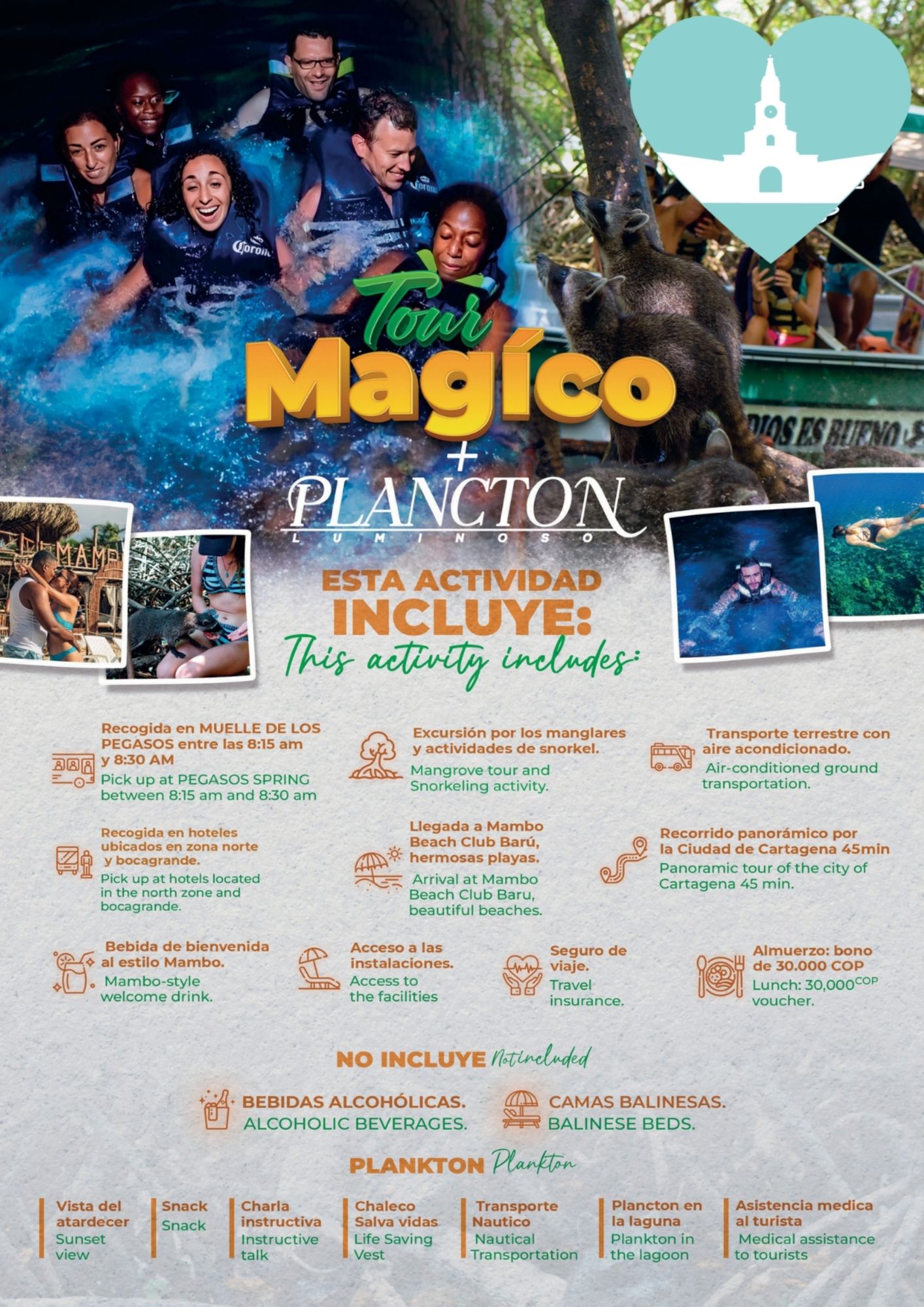 Magical Barú Tour + Plankton in Cartagena: Discover the Caribbean Magic / Tour Mágico en Barú + Plancton en Cartagena: ¡Descubre la Magia del Caribe!